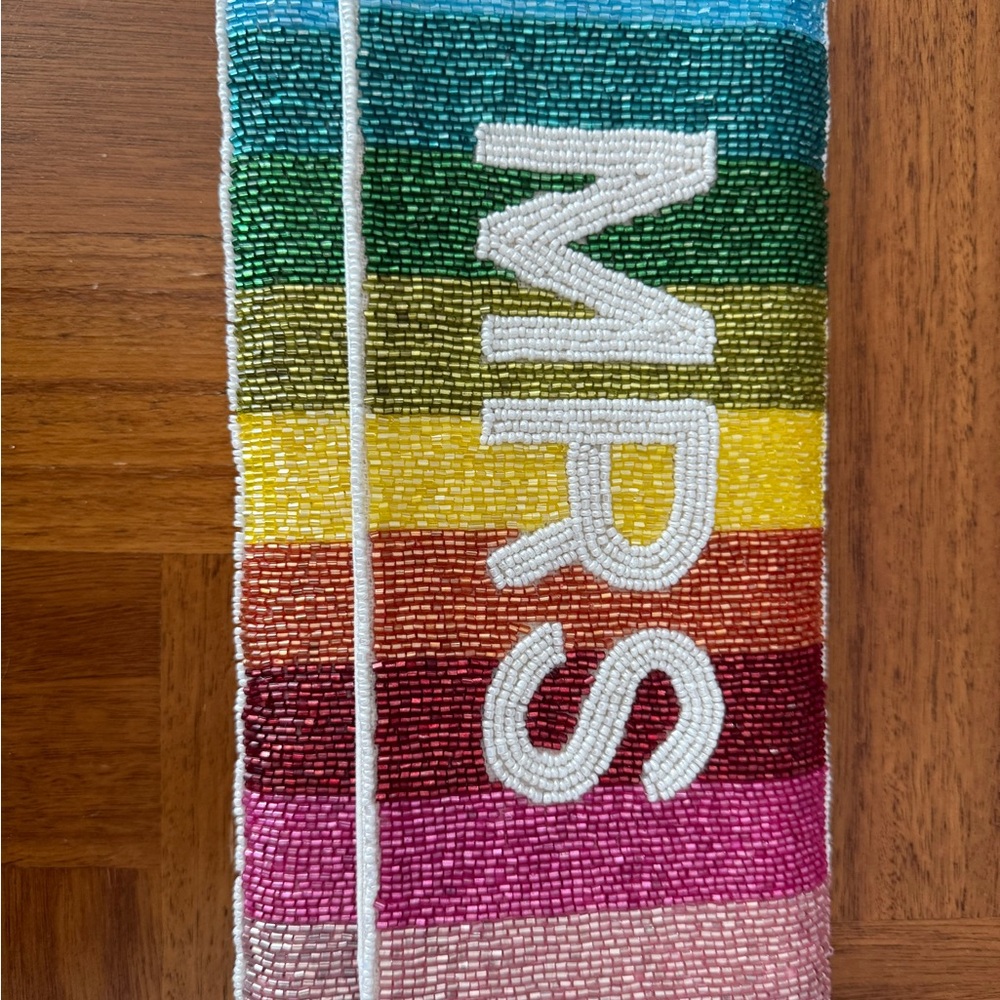 Colorful Beaded 'MRS' Clutch